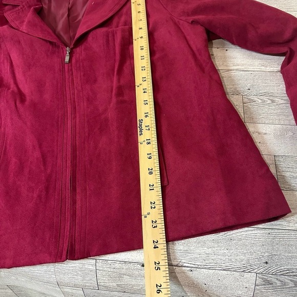 Studio Works | Suede Zip Up Blazer Jacket | Size: 14 | Red - Picture 10 of 10